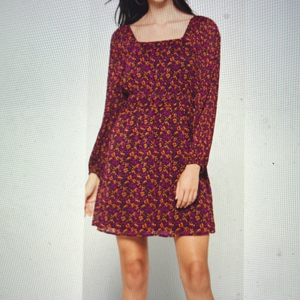 Les Serein Eliette Floral Pleated Dress. Size Small.